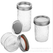 Diamond Shape Glass Mason Jar with Silver Gold Metal Lid for Jam Honey